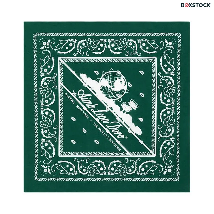 Aimé Leon Dore Paisley Unisphere Bandana 'Green' Spring/Summer 2024