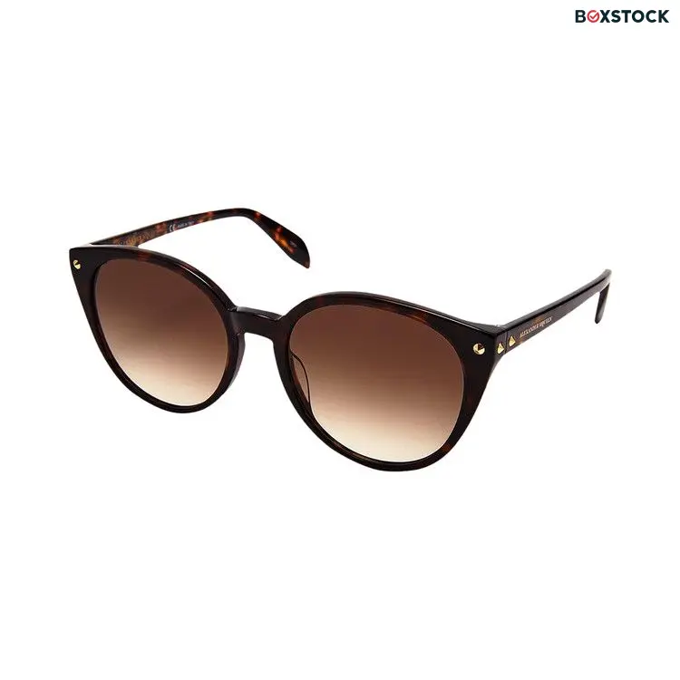 Alexander McQueen Round Sunglasses 'Havana/Brown'