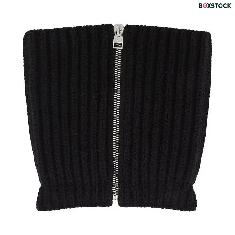 Alexander McQueen Wool And Cashmere Zip Scarf 'Black'