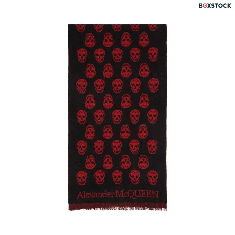 Alexander McQueen Reversible Skull Scarf 'Black/Red'