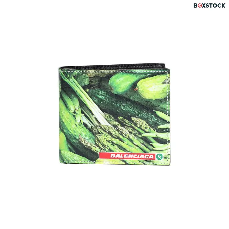 Balenciaga Antwerp Square Folded Coin Wallet 'Veggie' Green Spring/Summer 2024