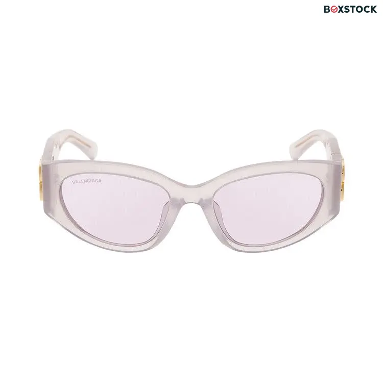 Balenciaga Bossy Round Frame Sunglasses 'Milky Transparent/Pink'