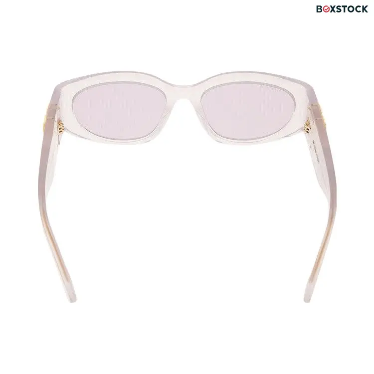 Balenciaga Bossy Round Frame Sunglasses 'Milky Transparent/Pink'