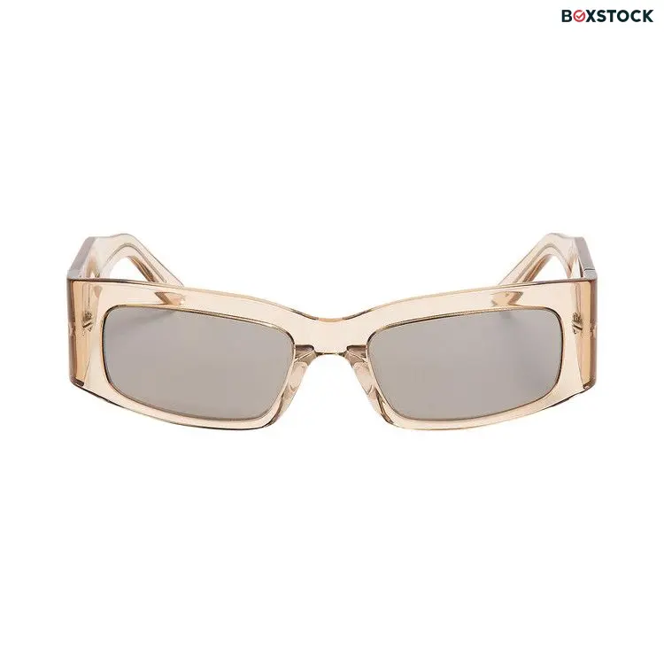 Balenciaga Paper Rectangle Frame Sunglasses 'Transparent/Amond/Silver' Black