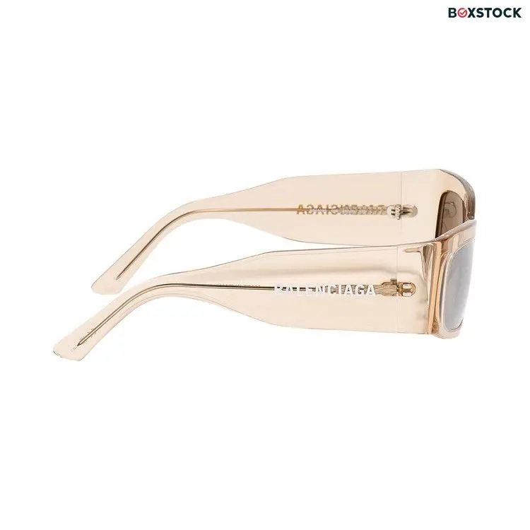 Balenciaga Paper Rectangle Frame Sunglasses 'Transparent/Amond/Silver' Black