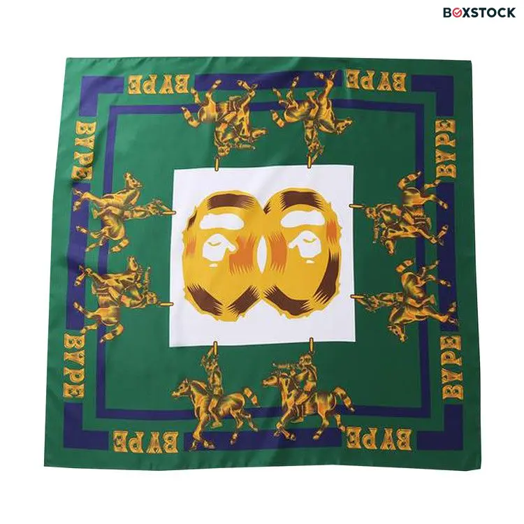 BAPE Double Ape Head Scarf 'Green' Fall/Winter 2021