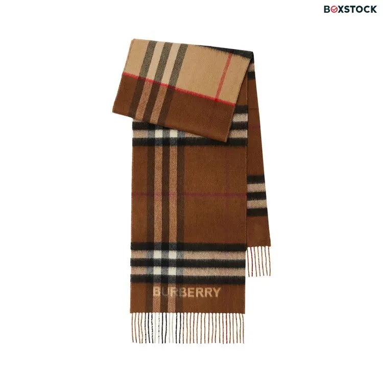 Burberry Contrast Cashmere Scarf 'Archive Beige/Birch Brown' Multi-Color Spring/Summer 2024