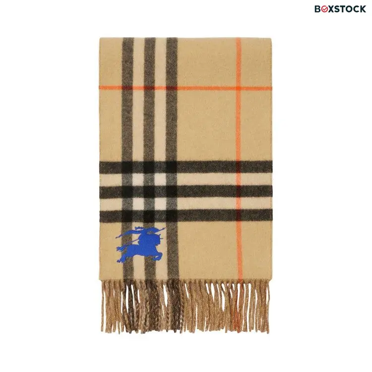 Burberry EKD Cashmere Reversible Scarf 'Sand' Tan Fall/Winter 2024