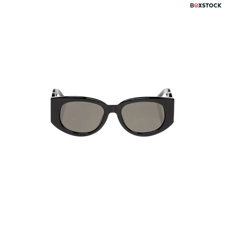 Casablanca Acetate & Metal Oval Wave 'Black/Yellow Gold/Solid Grey' Spring/Summer 2024