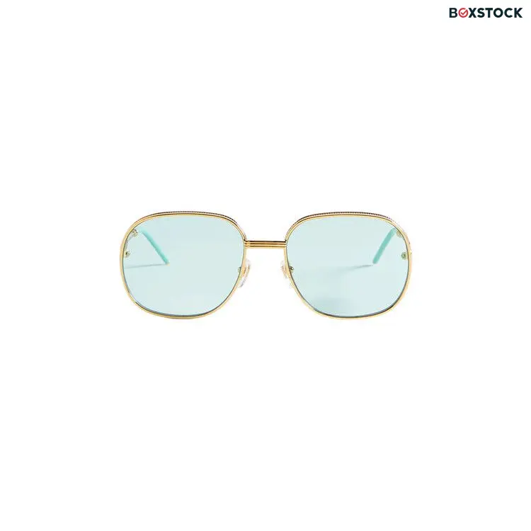 Casablanca Square Metal Sunglasses With Solid Lens 'Yellow Gold/Silver/Mint/Mint' Spring/Summer 2024
