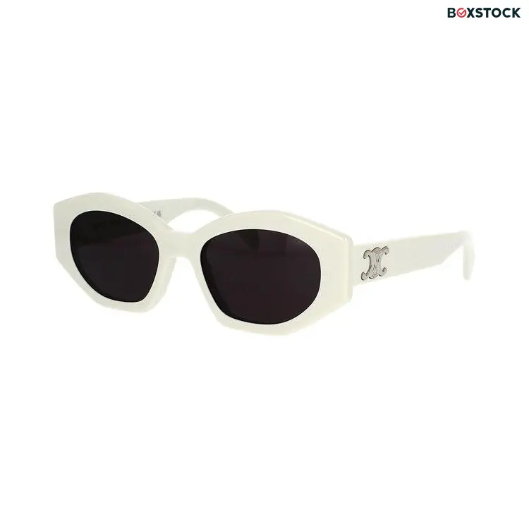 CELINE Diagonal Sunglasses 'Ivory/Smoke' White