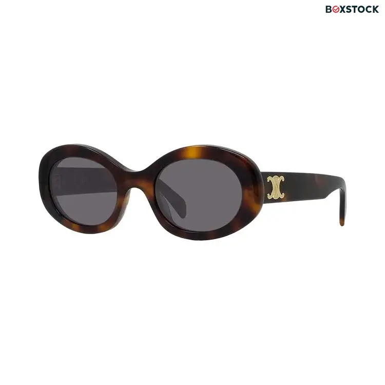 CELINE Oval Sunglasses 'Blonde Havana/Smoke' Brown