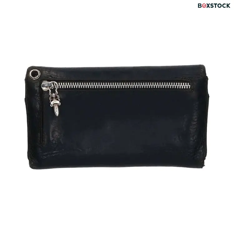 Chrome Hearts Cross Ball Button Leather Wallet 'Black'