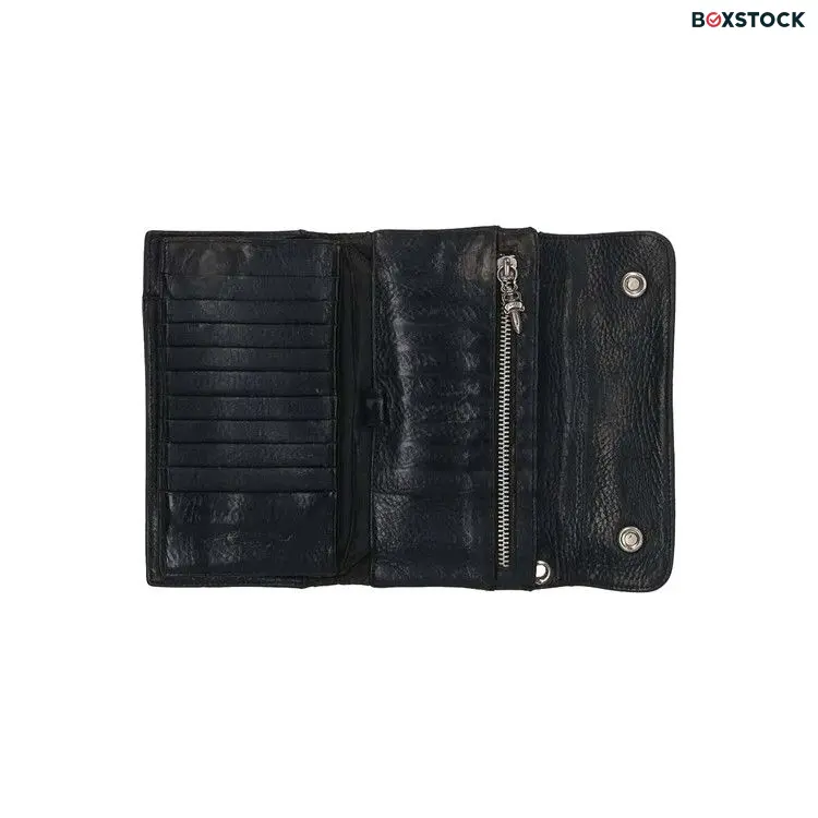Chrome Hearts Cross Ball Button Leather Wallet 'Black'