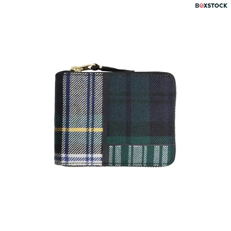 Comme des Garçons Wallet Tartan Patchwork Group Wallet 'Green'