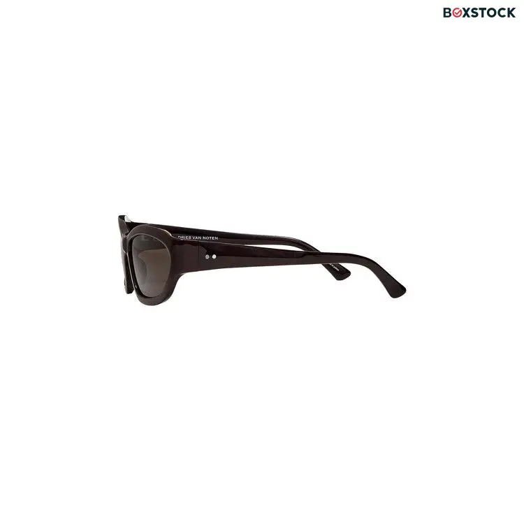 Dries Van Noten x Linda Farrow Rectangle Sunglasses 'Dark Brown/Silver/Brown' Spring/Summer 2024