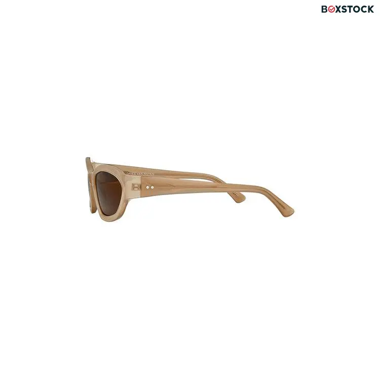 Dries Van Noten x Linda Farrow Rectangle Sunglasses 'Sun Taupe/Silver/Brown' Cream Spring/Summer 2024