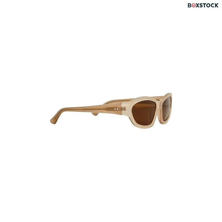 Dries Van Noten x Linda Farrow Rectangle Sunglasses 'Sun Taupe/Silver/Brown' Cream Spring/Summer 2024