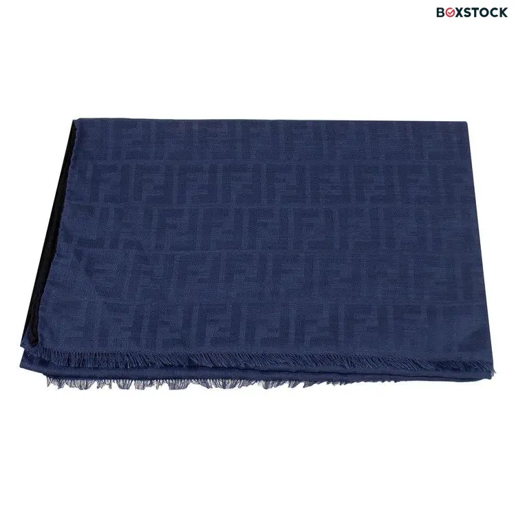 Fendi Jacquard Stole FF Logo Scarf 'Blue/Black'