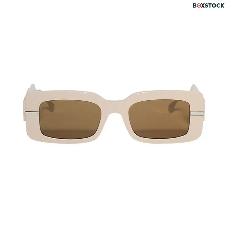 Fendi Rectangular Frame Sunglasses 'Shiny Beige/Brown' Tan Fall/Winter 2024