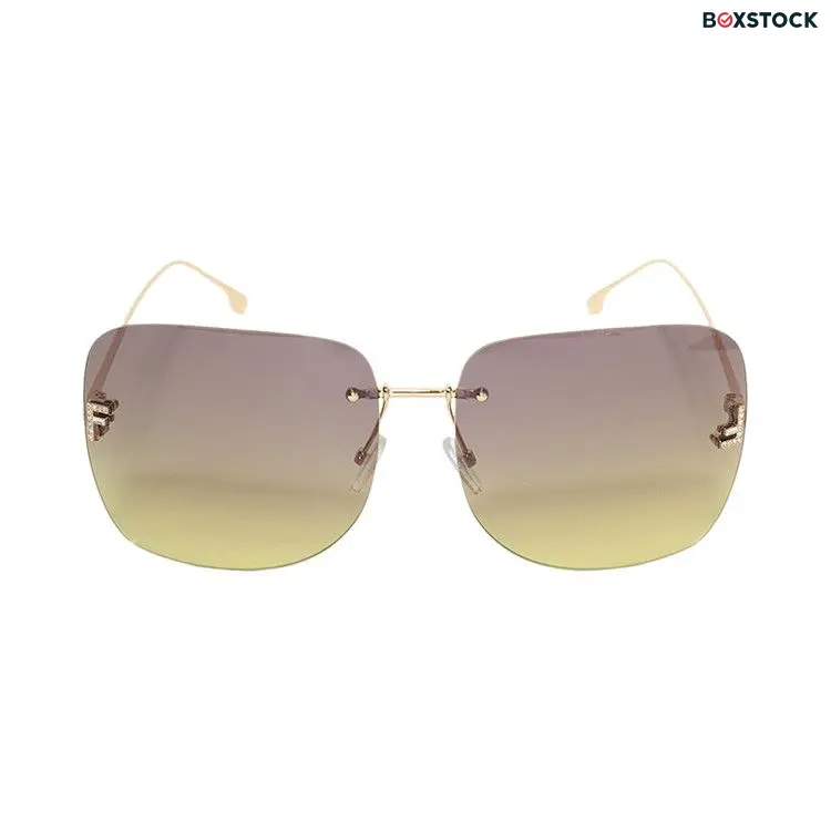 Fendi Square Crystal Sunglasses 'Shiny Endura Gold/Brown' Fall/Winter 2024