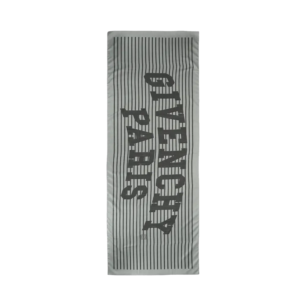 Givenchy Logo Silk Blend Scarf 'Black' Grey
