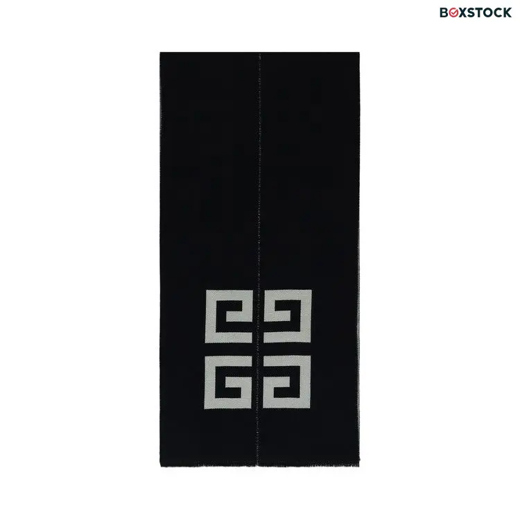 Givenchy Split Logo Scarf 'Navy' Blue