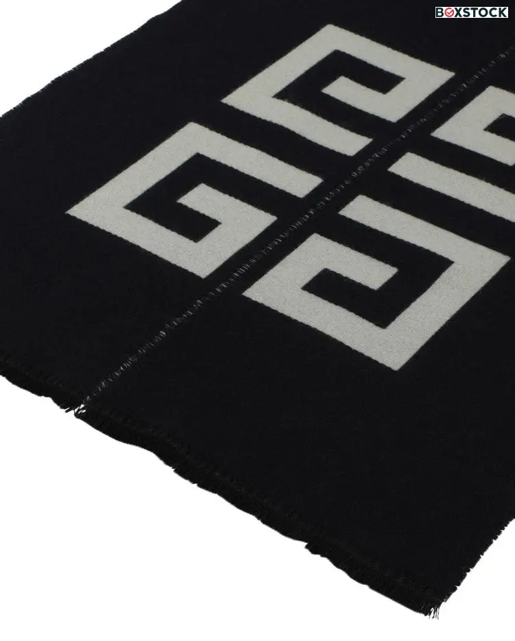 Givenchy Split Logo Scarf 'Navy' Blue