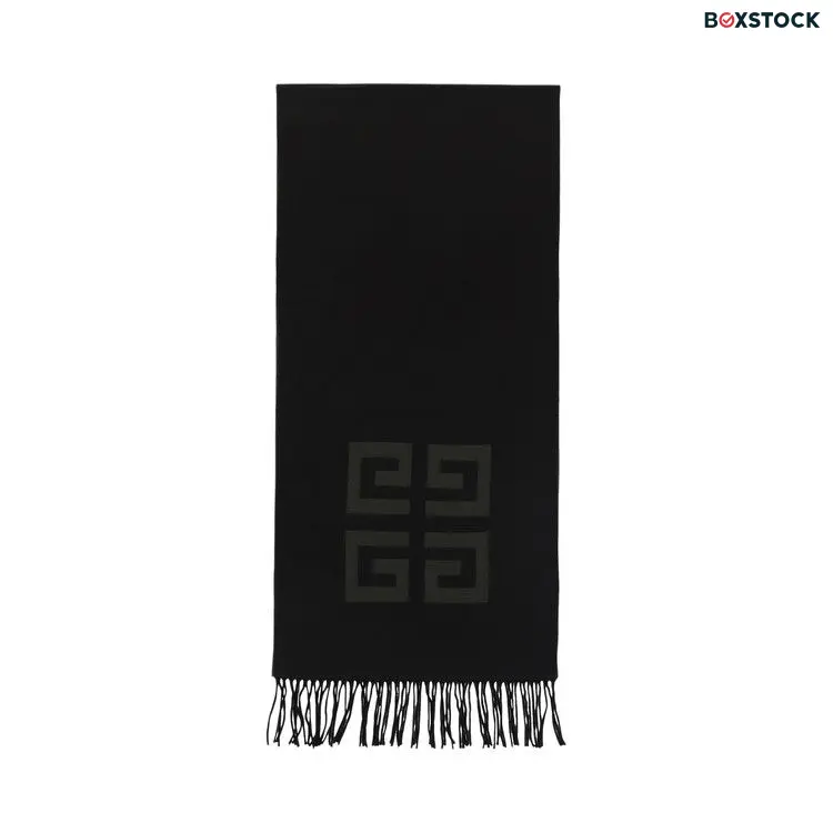 Givenchy Tassel Trim Monogram Scarf 'Khaki/Black' Tan