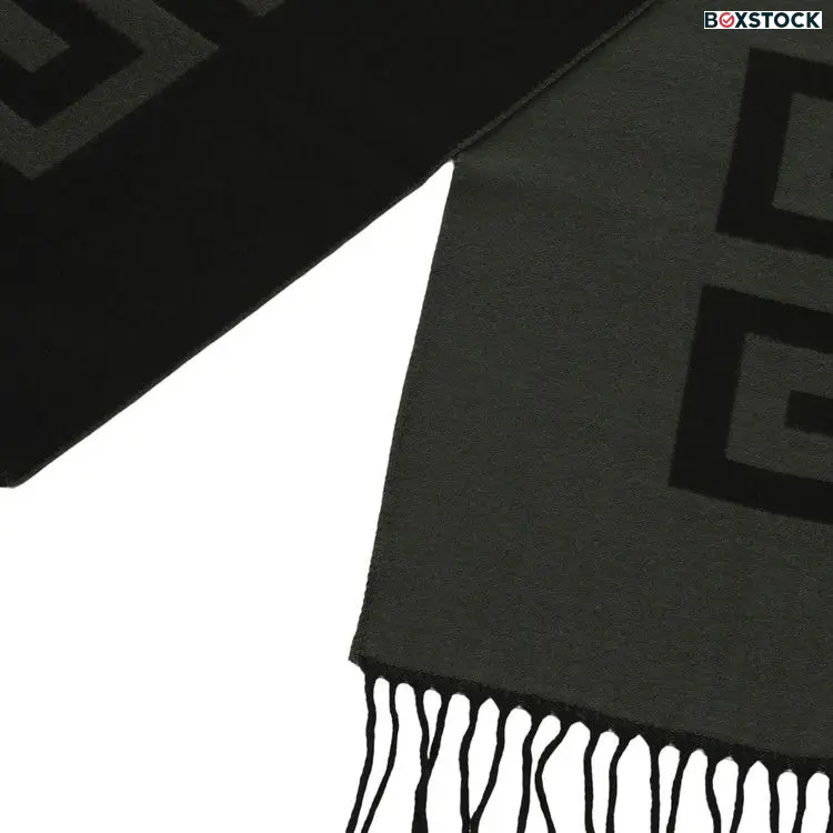 Givenchy Tassel Trim Monogram Scarf 'Khaki/Black' Tan