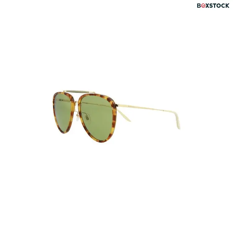 Gucci Aviator Sunglasses 'Havana/Gold/Green' Brown