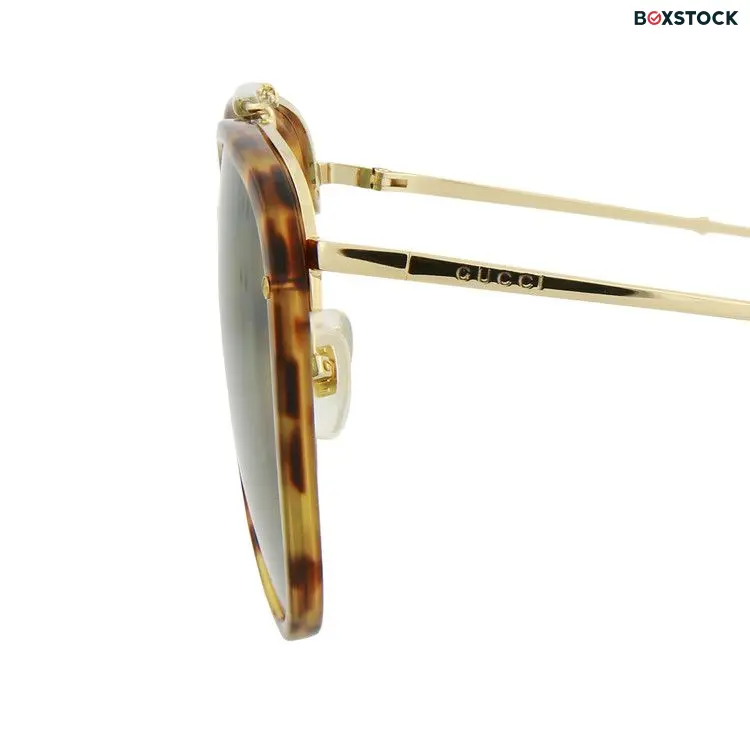Gucci Aviator Sunglasses 'Havana/Gold/Green' Brown