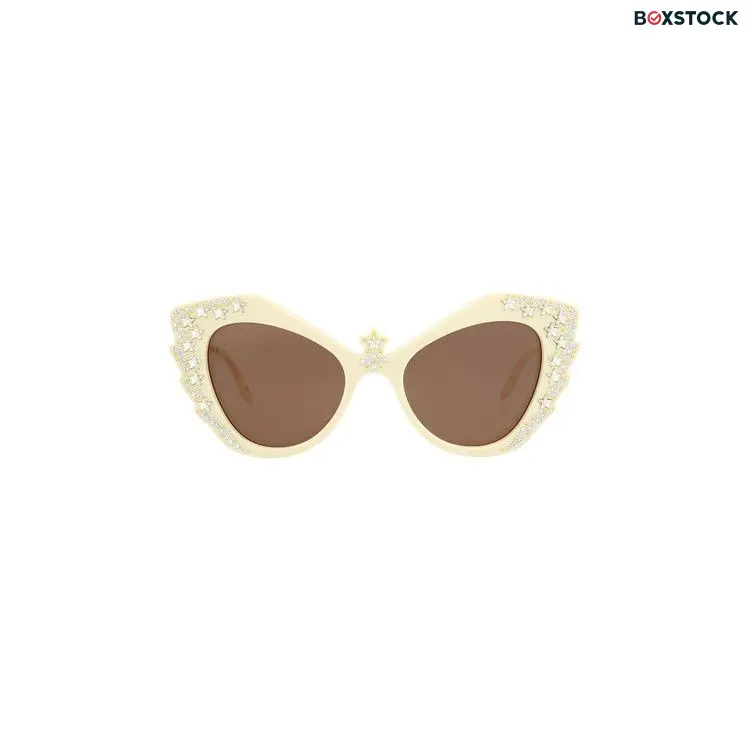 Gucci Cat Eye Sunglasses 'Ivory/Brown' Cream