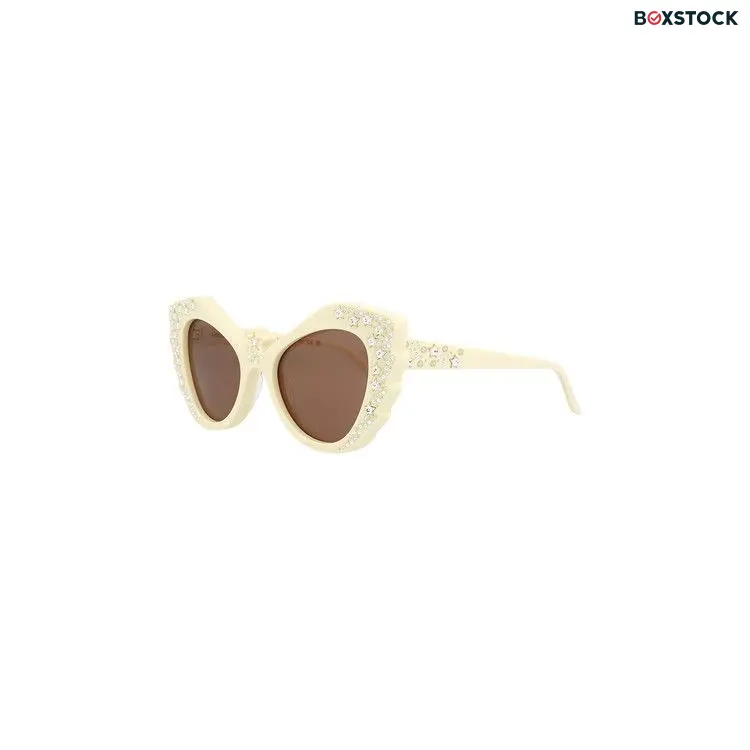 Gucci Cat Eye Sunglasses 'Ivory/Brown' Cream