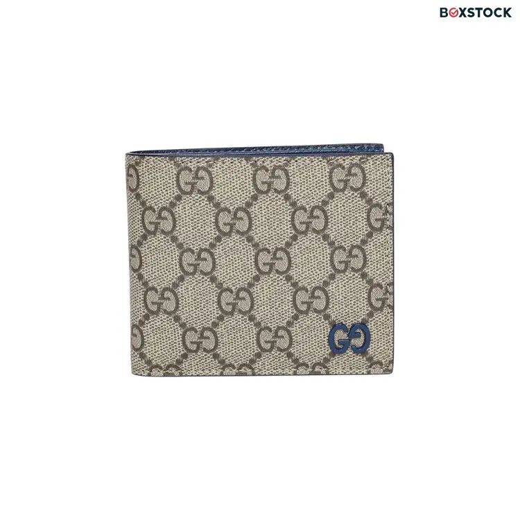 Gucci Monogram Bifold Wallet 'Beige/Ebony/Blue' Tan Spring/Summer 2024