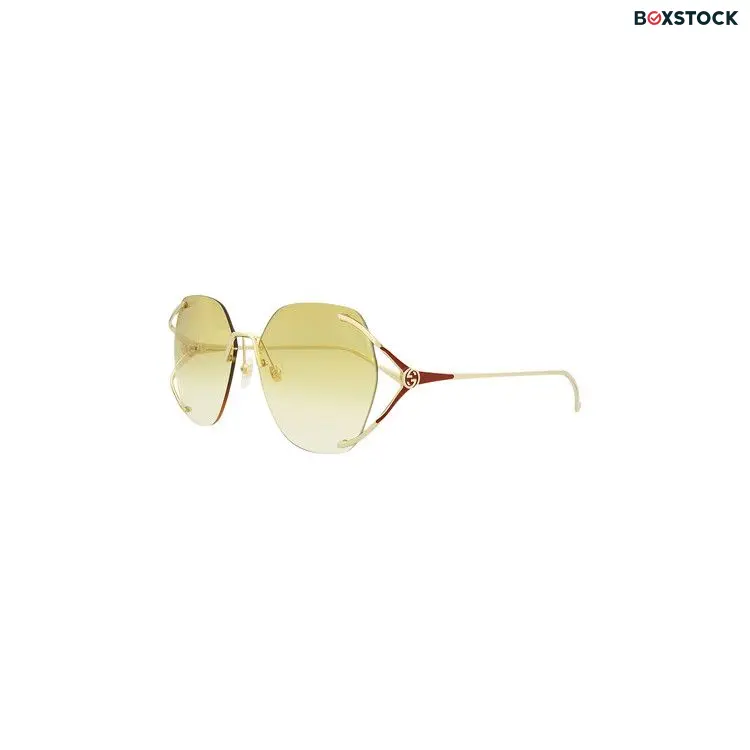 Gucci Rimless Geometric Sunglasses 'Gold/Yellow'