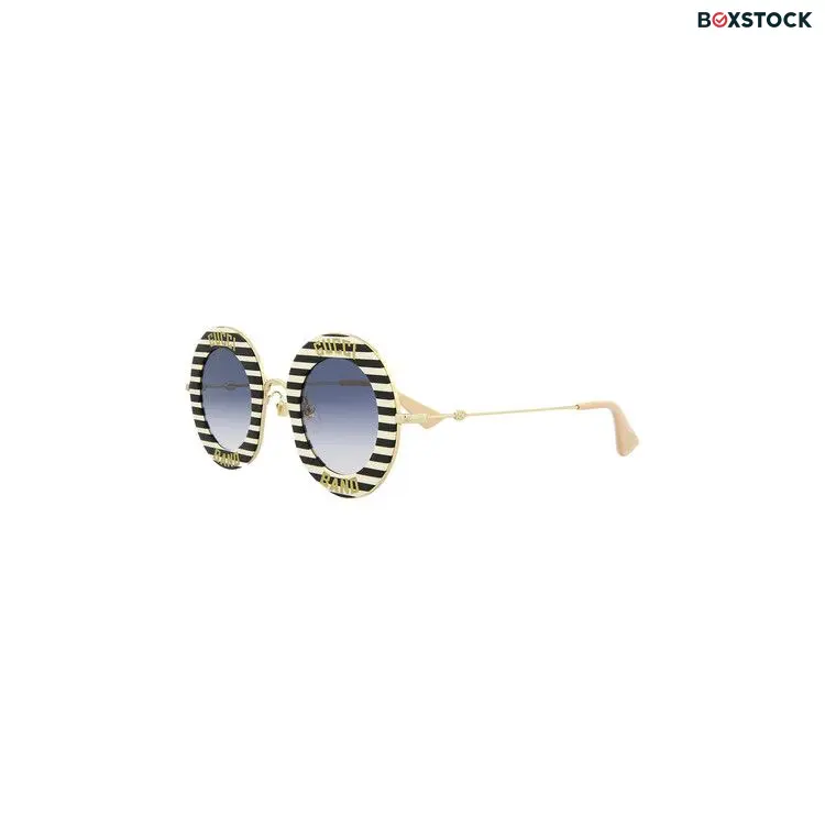 Gucci Round Sunglasses 'Black/Gold/Blue' Multi-Color