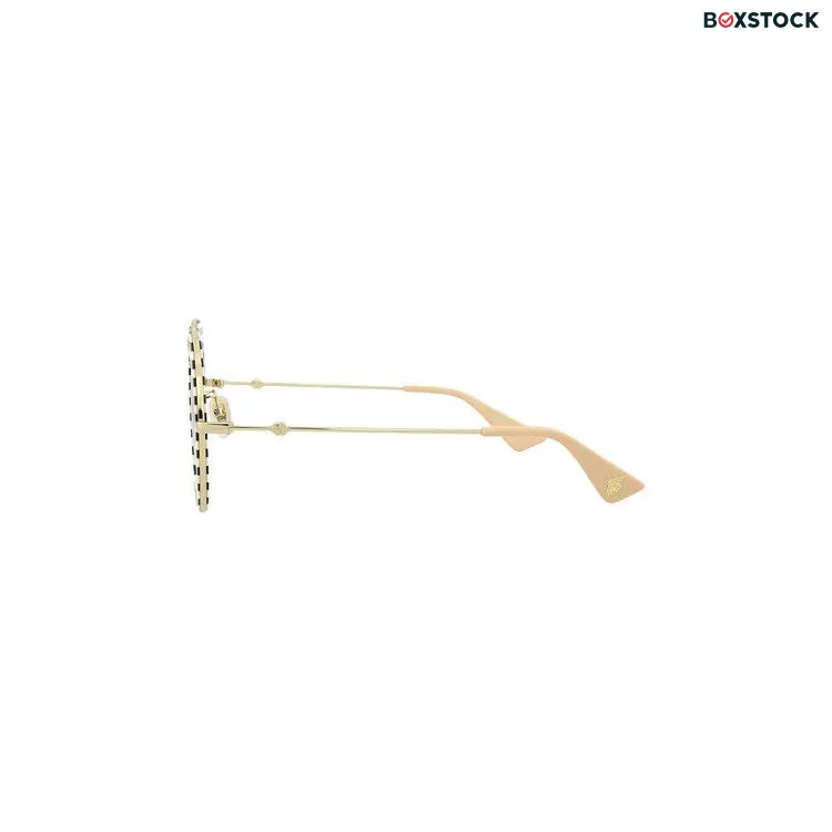 Gucci Round Sunglasses 'Black/Gold/Blue' Multi-Color