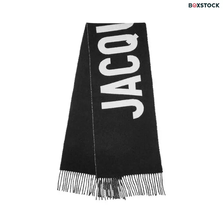 Jacquemus Fringe Logo Scarf 'Black' Fall/Winter 2024