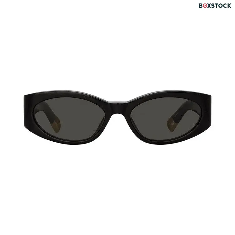 Jacquemus Oval Sunglasses 'Ovalo Black/Yellow Gold/Grey'