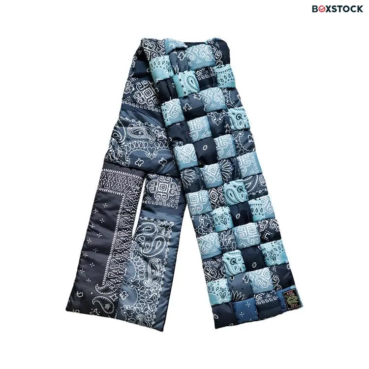 Kapital Bandana Print Nylon Keel Weaving Scarf 'Navy' Blue Fall/Winter 2023