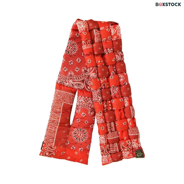 Kapital Bandana Print Nylon Keel Weaving Scarf 'Red' Fall/Winter 2023
