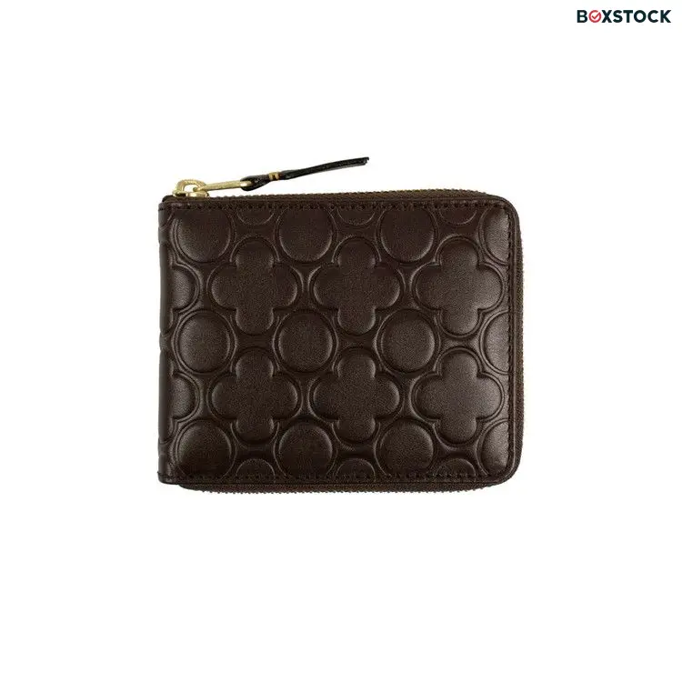 Comme des Garçons Wallet Comme des Garçons Leather Clover Embossed Small Wallet 'Brown'