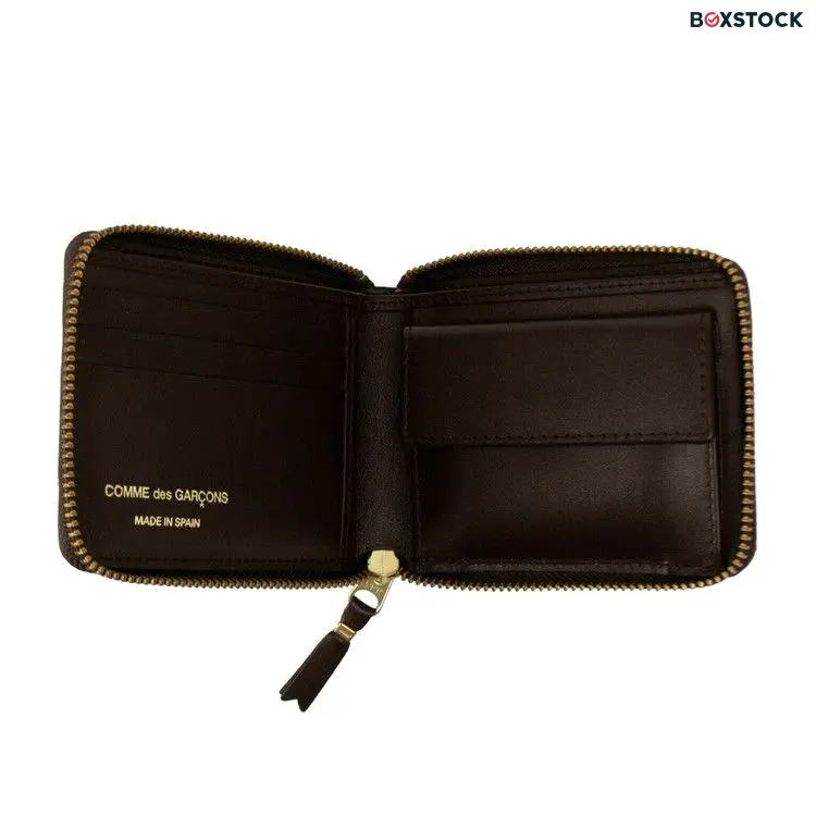 Comme des Garçons Wallet Comme des Garçons Leather Clover Embossed Small Wallet 'Brown'