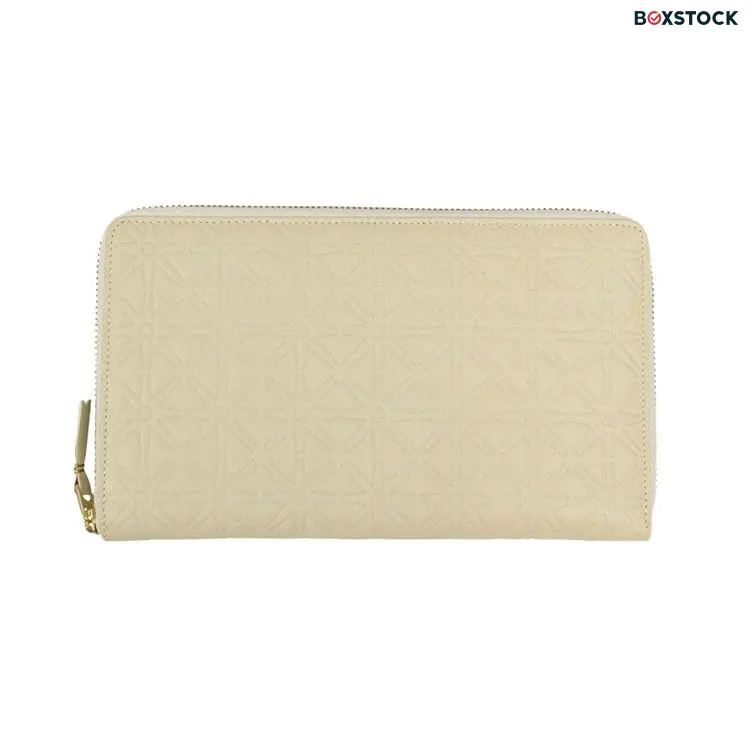 Comme des Garçons Wallet Comme des Garçons Leather Star Embossed Travel Organizer Wallet 'Cream'