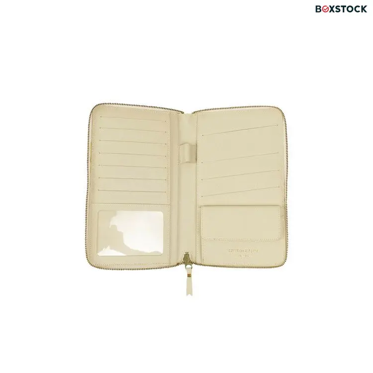 Comme des Garçons Wallet Comme des Garçons Leather Star Embossed Travel Organizer Wallet 'Cream'