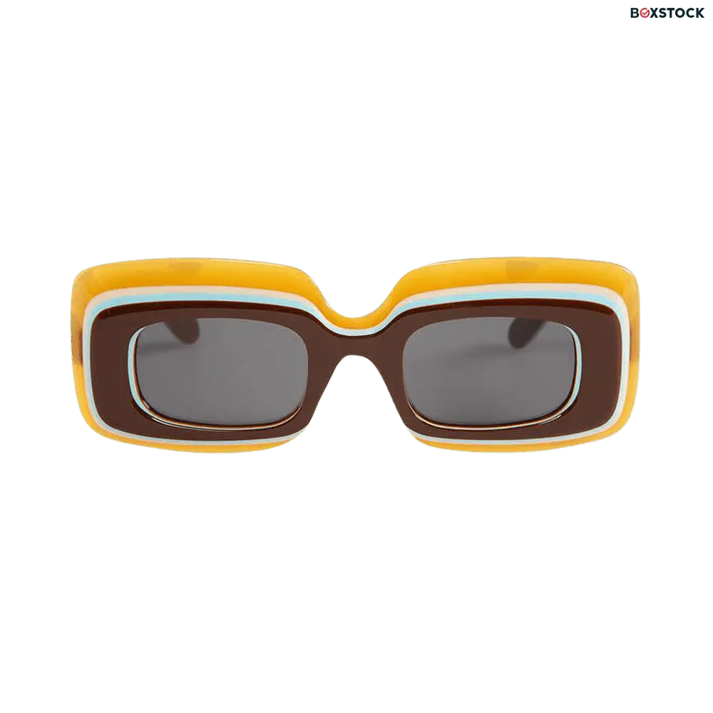 loewe Loewe Multilayer Rectangular Sunglasses 'Light Brown/Smoke'