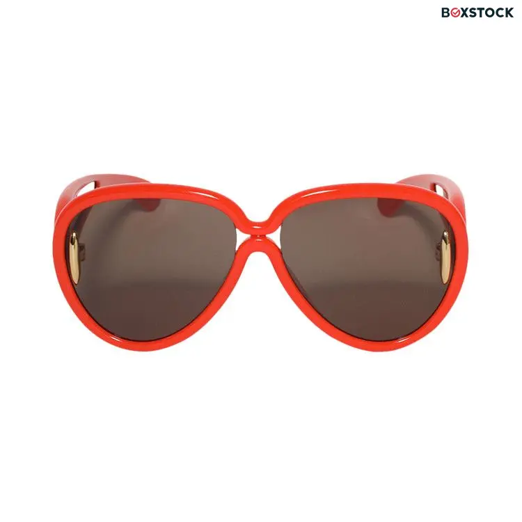 Loewe x Paula's Ibiza Pilot Mask Sunglasses 'Shiny Orange/Brown' Fall/Winter 2024