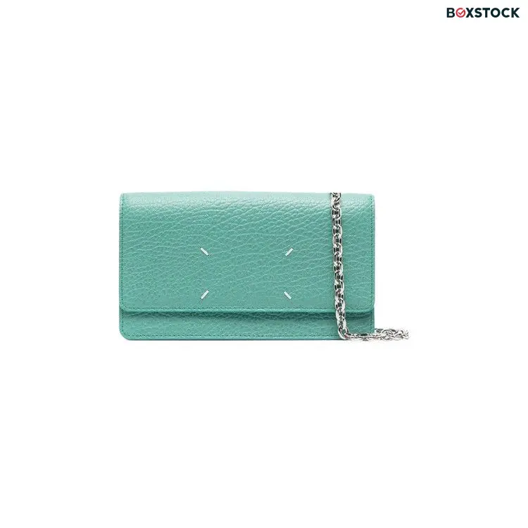 Maison Margiela Four Stitches Leather Wallet On Chain 'Green' Fall/Winter 2023