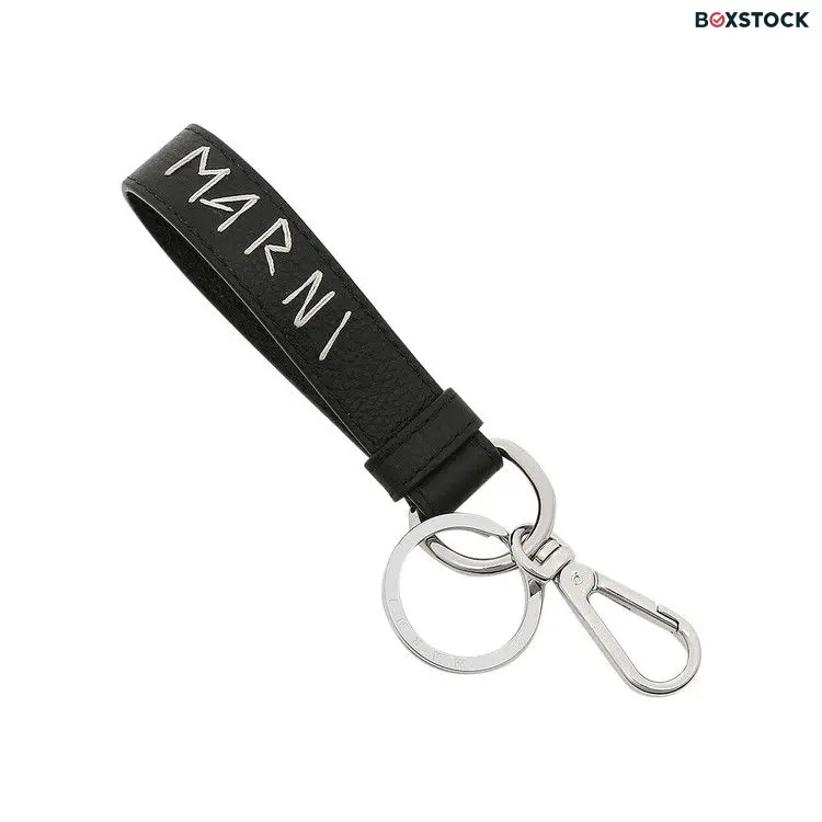 Marni Calf Leather With Mending Key Ring 'Black' Fall/Winter 2024